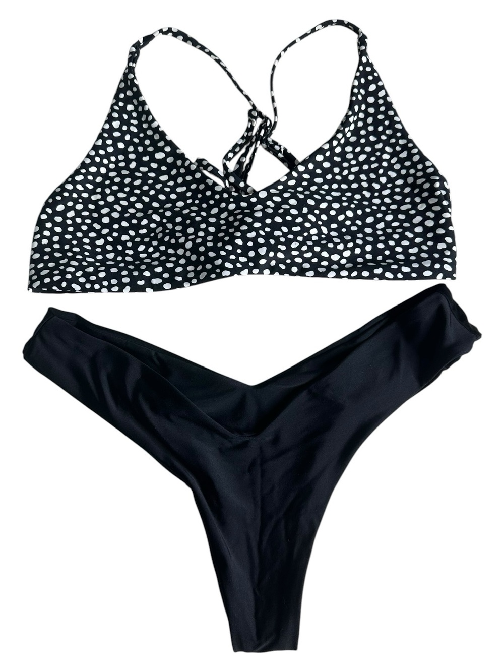 BLACKBOUGH 2 Piece Bikini. Top Black and White, Size L. Bottom Black Size Medium